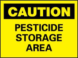 NMC - "Caution - Pesticide Storage Area", 10" Long x 14" Wide, Rigid Plastic Safety Sign - Rectangle, 0.05" Thick, Use for Hazardous Materials - Benchmark Tooling