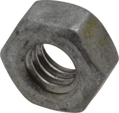 Value Collection - 1/4-20 UNC Steel Right Hand Hex Nut - 7/16" Across Flats, 7/32" High, Hot Dipped Galvanized Finish - Benchmark Tooling