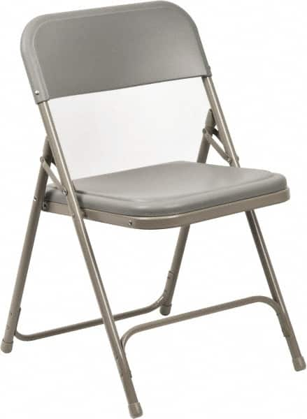 NPS - 18-3/4" Wide x 16-1/4" Deep x 29-3/4" High, Steel Folding Chair with Plastic Seat & Back - Gray with Gray Frame - Benchmark Tooling