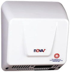 World Dryer - 1000 Watt White Finish Electric Hand Dryer - 120/208/240 Volts, 8 Amps, 9-1/4" Wide x 9-3/4" High x 4" Deep - Benchmark Tooling