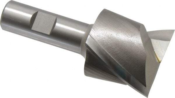 Hertel - 1-7/8", 1-5/8" LOC, 3/4" Shank Diam, 3-7/8" OAL, 2 Flute, High Speed Steel Square End Mill - Single End, Uncoated, Spiral Flute, 30° Helix, Centercutting, Right Hand Cut, Right Hand Flute - Benchmark Tooling