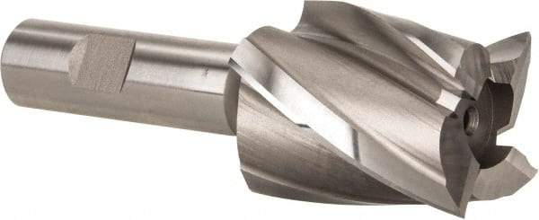 Hertel - 1-5/8", 2" LOC, 3/4" Shank Diam, 4-1/2" OAL, 4 Flute, High Speed Steel Square End Mill - Single End, Uncoated, Spiral Flute, 30° Helix, Right Hand Cut, Right Hand Flute - Benchmark Tooling