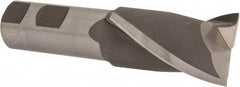 Hertel - 1-3/8", 2-1/4" LOC, 1" Shank Diam, 4-3/4" OAL, 2 Flute, High Speed Steel Square End Mill - Single End, Uncoated, Spiral Flute, 30° Helix, Centercutting, Right Hand Cut, Right Hand Flute - Benchmark Tooling