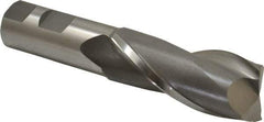 Hertel - 1-1/4", 3" LOC, 1" Shank Diam, 5-1/2" OAL, 2 Flute, High Speed Steel Square End Mill - Single End, Uncoated, Spiral Flute, 30° Helix, Centercutting, Right Hand Cut, Right Hand Flute - Benchmark Tooling
