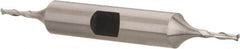 Hertel - 5/64", 5/16" LOC, 3/8" Shank Diam, 3-1/16" OAL, 2 Flute, Cobalt Square End Mill - Double End, Uncoated, Spiral Flute, 30° Helix, Centercutting, Right Hand Cut, Right Hand Flute - Benchmark Tooling
