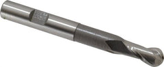 Hertel - 3/8" Diam, 3/4" LOC, 2 Flute Cobalt Ball End Mill - Uncoated, Single End, 3-5/16" OAL, 3/8" Shank Diam, Spiral Flute - Benchmark Tooling