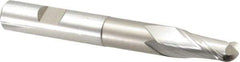 Hertel - 1/2" Diam, 1" LOC, 2 Flute Cobalt Ball End Mill - Uncoated, Single End, 4" OAL, 1/2" Shank Diam, Spiral Flute - Benchmark Tooling