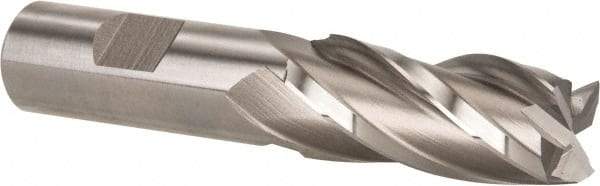 Hertel - 13/16", 1-7/8" LOC, 3/4" Shank Diam, 4-1/8" OAL, 4 Flute, Cobalt Square End Mill - Single End, Uncoated, Spiral Flute, 30° Helix, Centercutting, Right Hand Cut, Right Hand Flute - Benchmark Tooling