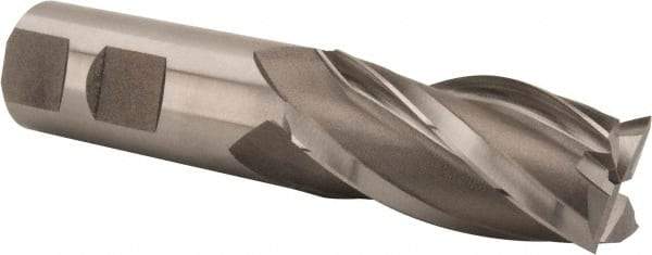 Hertel - 15/16", 1-7/8" LOC, 7/8" Shank Diam, 4-1/8" OAL, 4 Flute, Cobalt Square End Mill - Single End, Uncoated, Spiral Flute, 30° Helix, Centercutting, Right Hand Cut, Right Hand Flute - Benchmark Tooling