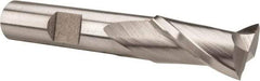 Hertel - 31/64", 1" LOC, 1/2" Shank Diam, 3-1/4" OAL, 2 Flute, High Speed Steel Square End Mill - Single End, Uncoated, Spiral Flute, 30° Helix, Centercutting, Right Hand Cut, Right Hand Flute - Benchmark Tooling