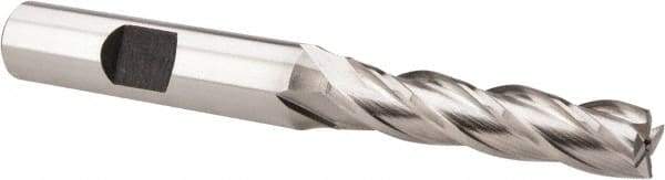 Hertel - 5/16", 1-3/8" LOC, 3/8" Shank Diam, 3-1/8" OAL, 4 Flute, Cobalt Square End Mill - Single End, Uncoated, Spiral Flute, 30° Helix, Right Hand Cut, Right Hand Flute - Benchmark Tooling