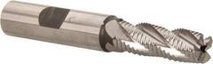 Hertel - 7/16" Diam, Fine Pitch, 1-1/4" LOC, 4 Flute Cobalt Roughing Square End Mill - Uncoated, 3-1/4" OAL, 1/2" Shank Diam, Single End, 30° Helix - Benchmark Tooling