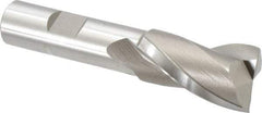 Hertel - 7/8", 1-1/2" LOC, 5/8" Shank Diam, 3-5/8" OAL, 2 Flute, Cobalt Square End Mill - Single End, Uncoated, Spiral Flute, 30° Helix, Centercutting, Right Hand Cut, Right Hand Flute - Benchmark Tooling