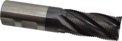 Hertel - 1" Diam, Fine Pitch, 2" LOC, 5 Flute Cobalt Roughing Square End Mill - TiAlN Finish, 4-1/2" OAL, 1" Shank Diam, Single End, Centercutting, 30° Helix - Benchmark Tooling