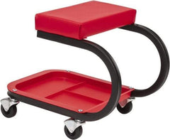 Whiteside - 400 Lb Capacity, 4 Wheel Creeper Seat with Tray - Steel, 15-1/2" Long x 19-1/4" High x 14" Wide - Benchmark Tooling