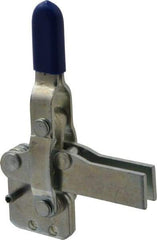 Gibraltar - 600 Lb Holding Capacity, Vertical Handle, Manual Hold Down Toggle Clamp - 85° Handle Movement, 71° Bar Opening, U-Bar, Straight Base, Carbon Steel - Benchmark Tooling