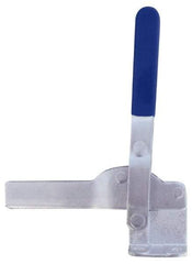 Gibraltar - 1,000 Lb Holding Capacity, Vertical Handle, Manual Hold Down Toggle Clamp - 64° Handle Movement, 76° Bar Opening, Solid Bar, Flanged Base, Electro-Plated Zinc, Carbon Steel - Benchmark Tooling