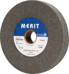Merit Abrasives - 6" Diam, 1" Face Width, 1" Center Hole, Fine Grade, Silicon Carbide Deburring Wheel - Convolute, Hard Density 7 Grade, 6,000 RPM - Benchmark Tooling