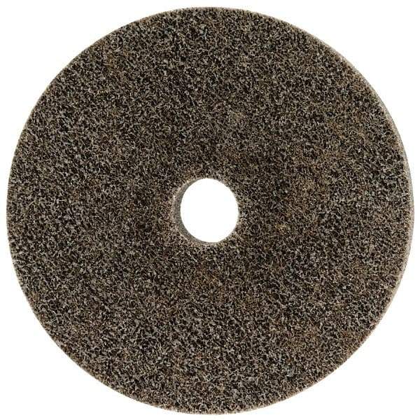 Merit Abrasives - 6" Diam, 1" Face Width, 1" Center Hole, Coarse Grade, Aluminum Oxide Deburring Wheel - Unitized, Hard Density 8 Grade, 5,000 RPM - Benchmark Tooling
