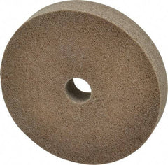 Merit Abrasives - 6" Diam, 1" Face Width, 1" Center Hole, Fine Grade, Aluminum Oxide Deburring Wheel - Unitized, Medium Density 6 Grade, 5,000 RPM - Benchmark Tooling