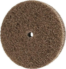 Merit Abrasives - 3" Diam, 1/2" Face Width, 1/4" Center Hole, Fine Grade, Aluminum Oxide Deburring Wheel - Unitized, Soft Density 2 Grade, 18,000 RPM - Benchmark Tooling