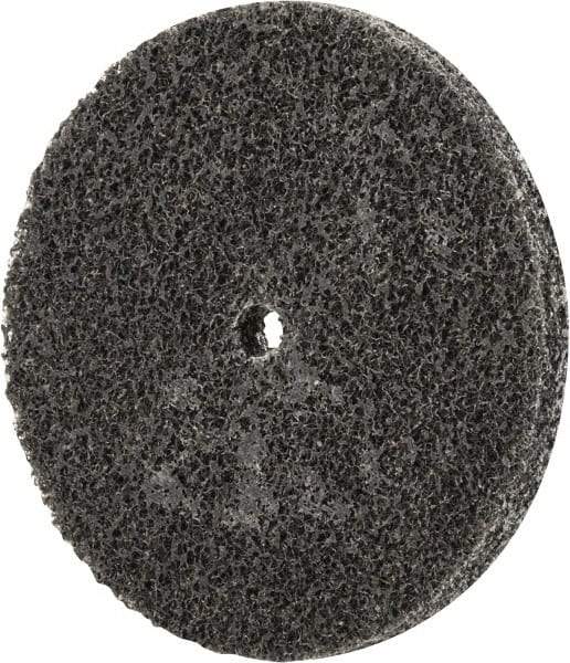 Merit Abrasives - 3" Diam, 1/4" Face Width, 1/4" Center Hole, Fine Grade, Silicon Carbide Deburring Wheel - Unitized, Soft Density 2 Grade, 12,000 RPM - Benchmark Tooling