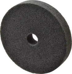 Merit Abrasives - 6" Diam, 1" Face Width, 1" Center Hole, Fine Grade, Silicon Carbide Deburring Wheel - Unitized, Soft Density 2 Grade, 5,000 RPM - Benchmark Tooling