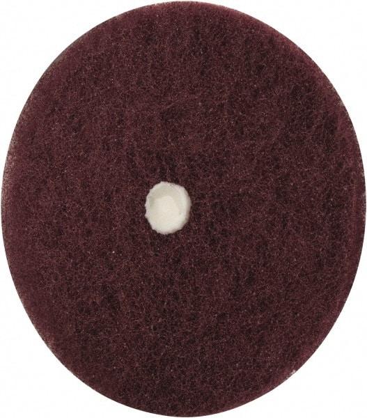 Merit Abrasives - 5" Diam, Medium Mounted Scrubber Buffing Wheel - 1 Ply, Very Fine Grade, 1/4" Shank Diam, 4,000 RPM - Benchmark Tooling