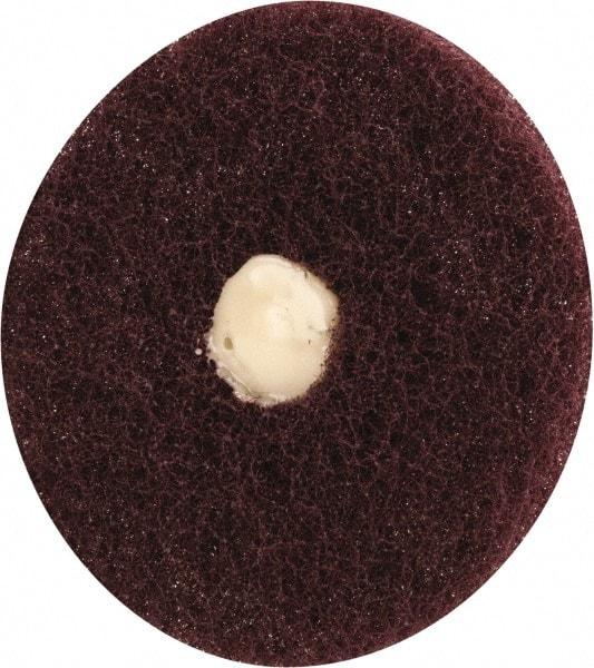 Merit Abrasives - 3" Diam, Medium Mounted Scrubber Buffing Wheel - 1 Ply, Very Fine Grade, 1/4" Shank Diam, 8,000 RPM - Benchmark Tooling