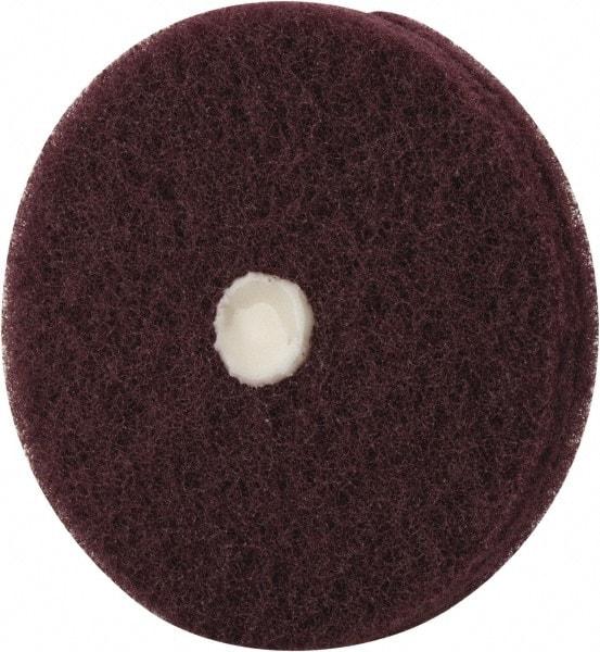 Merit Abrasives - 4" Diam, Medium Mounted Scrubber Buffing Wheel - 2 Ply, Very Fine Grade, 1/4" Shank Diam, 6,000 RPM - Benchmark Tooling