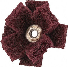 Merit Abrasives - 2" Diam Medium Density Cross Buff - 2 Plys, 1/4-20 Thread, Very Fine Grade, 12,000 Max RPM - Benchmark Tooling