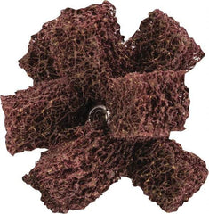 Merit Abrasives - 2" Diam Medium Density Cross Buff - 2 Plys, 8-32 Thread, Medium Grade, 12,000 Max RPM - Benchmark Tooling