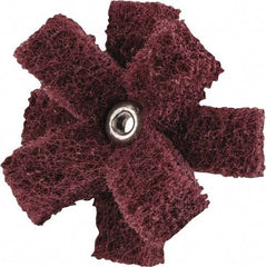 Merit Abrasives - 2" Diam Medium Density Cross Buff - 2 Plys, 8-32 Thread, Very Fine Grade, 12,000 Max RPM - Benchmark Tooling