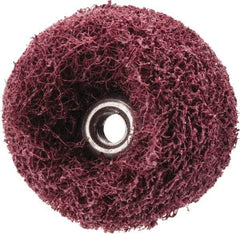 Merit Abrasives - 1" Diam Medium Density Cross Buff - 2 Plys, 8-32 Thread, Very Fine Grade, 25,000 Max RPM - Benchmark Tooling