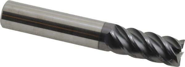 SGS - 7/16", 5 Flute, Single End, Solid Carbide, 0.015" Corner Radius End Mill - 2-3/4" OAL, 45° Helix, Right Hand Flute, 1" LOC, Right Hand Cut - Benchmark Tooling