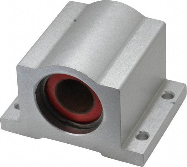 Pacific Bearing - 5/8" ID, 2-1/2" OAW x 1.938" OAL x 1-3/4" OAH Pillow Block - 1,470 Lb Static Cap, 2-1/8" Btw Mnt Hole Ctrs, 7/8" Base-to-Ctr Ht, Aluminum - Benchmark Tooling