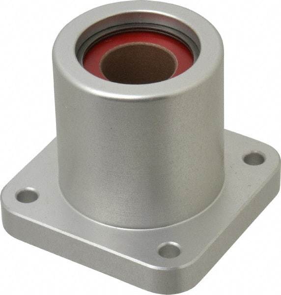 Pacific Bearing - 3/4" ID, 2.067" OAL x 2.38" OAH 4-Bolt Flange Mounted Bearing - 1,470 Lb Static Cap, 1-3/4" Btw Mnt Hole Ctrs, Aluminum - Benchmark Tooling