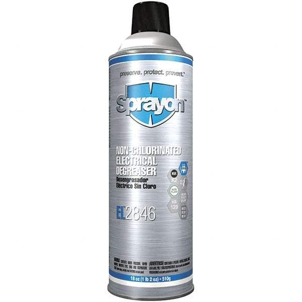 Sprayon - 18 Ounce Aerosol Electrical Grade Cleaner/Degreaser - 15,000 Volt Dielectric Strength, Nonflammable, Food Grade, Plastic Safe - Benchmark Tooling