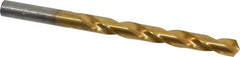 Hertel - Letter R 118° High Speed Steel Jobber Drill - TiN Finish, Right Hand Cut, Spiral Flute, Straight Shank, 4-3/4" OAL, Standard Point - Benchmark Tooling