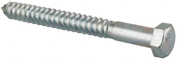 Value Collection - 5/8" Screw, 6" Length Under Head, Steel, Hex Head Lag Screw - Zinc Plated, Grade 2 - Benchmark Tooling