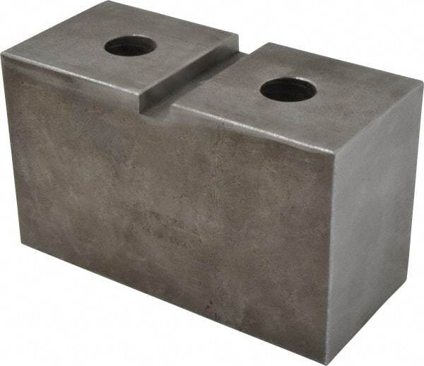 H & R Manufacturing - Bullard Attachment, Square Soft Lathe Chuck Jaw - Steel, 3-1/4" Btw Mount Hole Ctrs, 6-5/8" Long x 3" Wide x 4" High, 7/8" Fastener - Benchmark Tooling