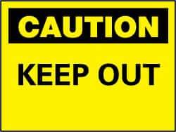 NMC - "Caution - Keep Out", 7" Long x 10" Wide, Pressure-Sensitive Vinyl Safety Sign - Rectangle, 0.004" Thick, Use for Accident Prevention - Benchmark Tooling