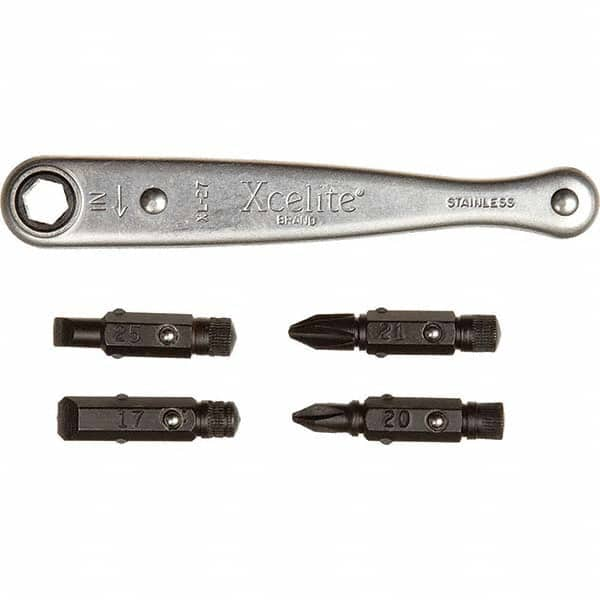 Xcelite - Screwdriver Bit Sets Type: Offset Ratcheting Screwdriver Kit Drive Size: 1/2 (Inch) - Benchmark Tooling