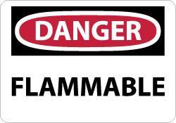 NMC - Danger - Flammable, Plastic Fire Sign - 10" Wide x 7" High - Benchmark Tooling