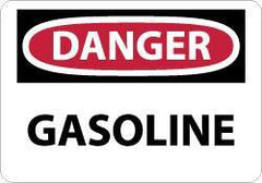 NMC - "Danger - Gasoline", 7" Long x 10" Wide, Rigid Plastic Safety Sign - Rectangle, 0.05" Thick, Use for Hazardous Materials - Benchmark Tooling