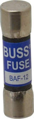 Cooper Bussmann - 250 VAC, 12 Amp, Fast-Acting General Purpose Fuse - Fuse Holder Mount, 1-1/2" OAL, 10 at 125 V kA Rating, 13/32" Diam - Benchmark Tooling