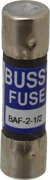 Cooper Bussmann - 250 VAC, 2.5 Amp, Fast-Acting General Purpose Fuse - Fuse Holder Mount, 1-1/2" OAL, 10 at 125 V kA Rating, 13/32" Diam - Benchmark Tooling