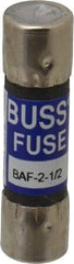 Cooper Bussmann - 250 VAC, 2.5 Amp, Fast-Acting General Purpose Fuse - Fuse Holder Mount, 1-1/2" OAL, 10 at 125 V kA Rating, 13/32" Diam - Benchmark Tooling