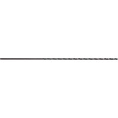 Extra Length Drill Bit: 0.5118″ Dia, 118 °, High Speed Steel Oxide Finish, 11.82″ Flute Length, Spiral Flute, Straight-Cylindrical Shank, Series A125