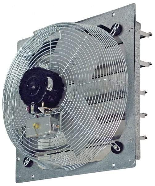 TPI - 10" Blade, Direct Drive, 1/12 hp, 680, 540 & 460 CFM, Totally Enclosed Exhaust Fan - 13-1/8" Opening Height x 13-1/8" Opening Width, 120 Volt, 3 Speed, Single Phase - Benchmark Tooling